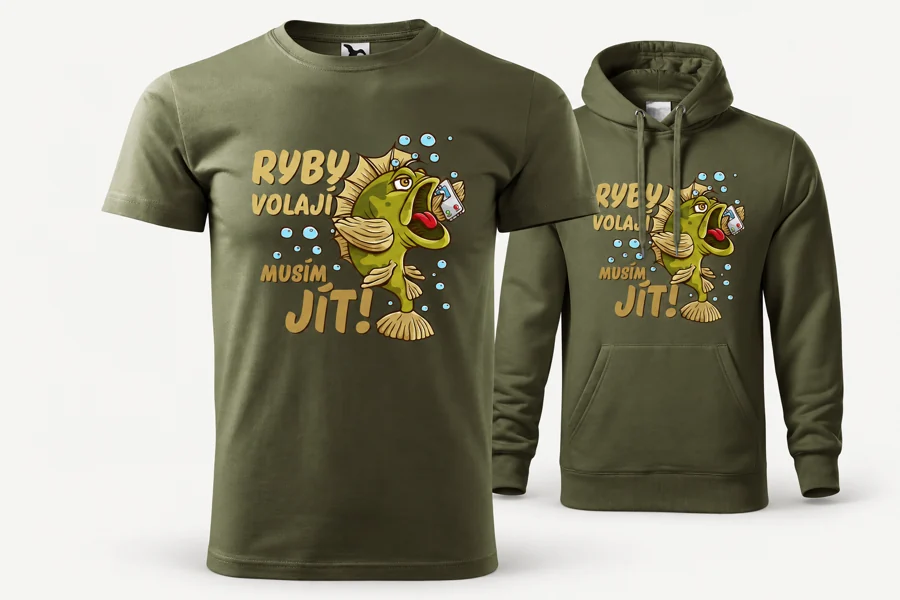Pánské tričko pro rybáře Ryby volají, musím jít! · Mikina pro rybáře Ryby volají, musím jít!